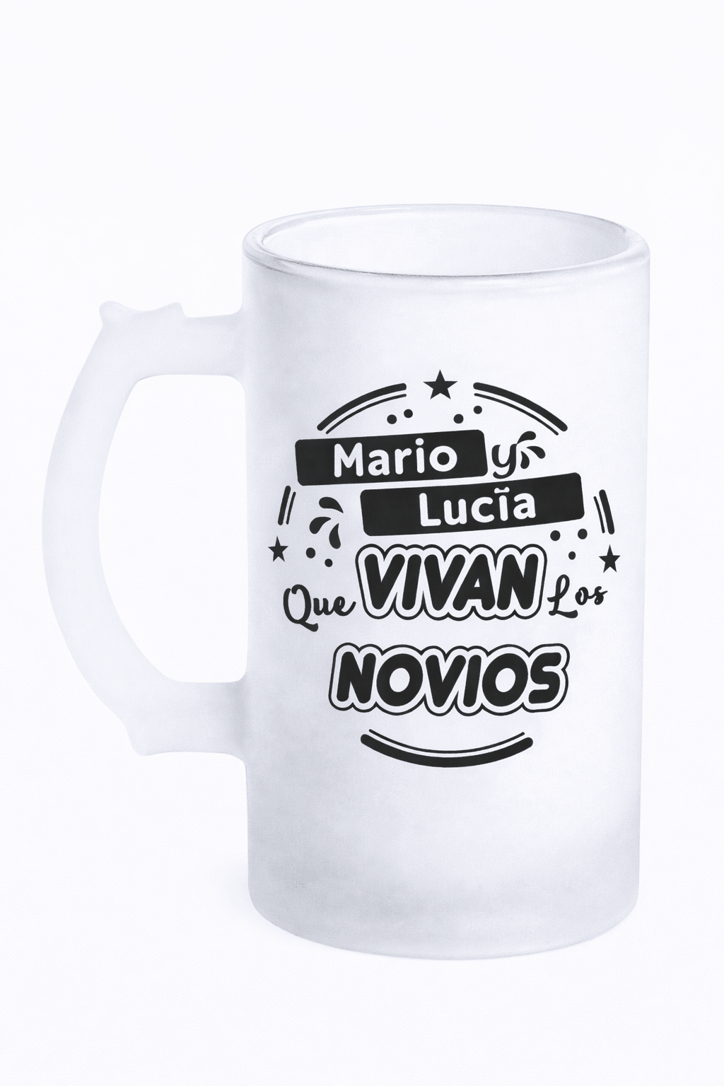 Que vivan los novios Jarra De Cerveza Boda “Que Vivan los Novios” - Imagen 1