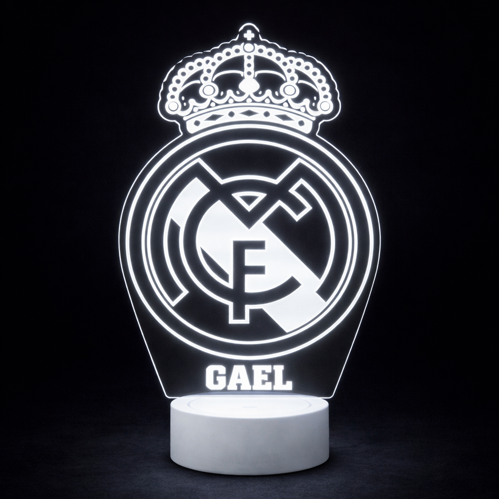 Real Madrid Nombre Lámparas Equipos de Fútbol Personalizadas - Imagen 1